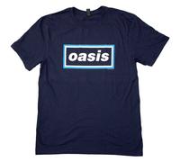 Oasis T Shirt Maine Road Event Logo Navy Blue Official Licensed Mens Tee Merch