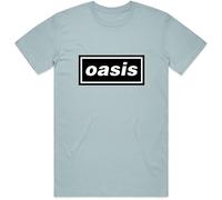 Oasis T-Shirt Noel Liam Gallagher Official Band Logo New Blue