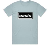 Oasis T-Shirt Noel Liam Gallagher Official Band Logo New Blue
