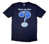 Oasis T Shirt Question Mark Band Logo Official Mens Navy Blue