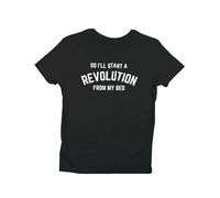 Oasis T-Shirt - 'Start a Revolution from My Bed' - Unisex, 100% Cotton, Sizes S to 5XL Black