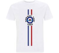 (L) Oasis T Shirt Stripes 95 Band Logo new Official Mens White
