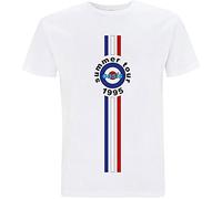 Oasis T-Shirt Stripes 95 Band Logo Official – Men's White L