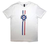 Oasis T Shirt Stripes 95 Band Logo Official Mens White XL