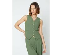 Oasis Tailored Waistcoat In Khaki khaki 14