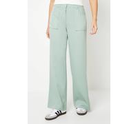 Oasis Top Stitch Patch Pocket Wide Leg Trouser In Sage sage 12