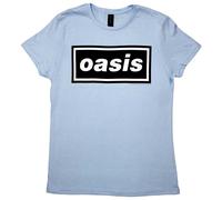 Oasis T-Shirt Decca Logo Women's Short Sleeves Light Blue Small