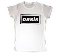 Oasis Ladies T-Shirt Decca Logo Skinny Fit White XX-Large