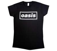 Oasis Decca Band Logo Skinny Fit T Shirt S Black
