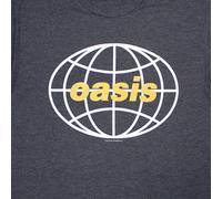 Oasis Unisex T-Shirt: Globe Logo (Navy Blue) (Large)
