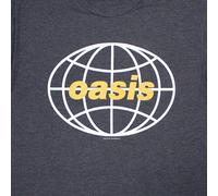 Oasis T-Shirt – Globe Logo – Unisex Short Sleeves – Navy Blue – Large (B500z)