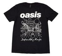 Oasis Unisex T-Shirt: Definitely Maybe Line Drawing (Medium)