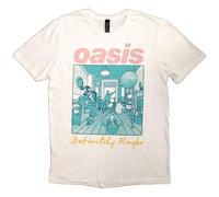 Oasis T-shirt – Definitely Maybe Illustration Colour – Unisex Short Sleeves White Small B500z