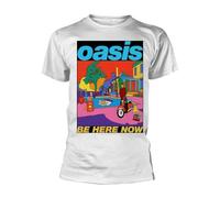 Oasis T Shirt Be Here Now Illustration Band Logo Official Unisex White S