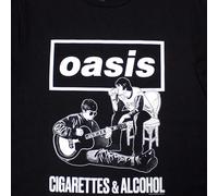 Rock Off officially licensed products Oasis Cigarettes and Alcohol Illustration Mono T Shirt XL Black