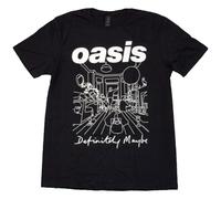 (S, Black) Oasis Definitely Maybe Line Drawing T Shirt
