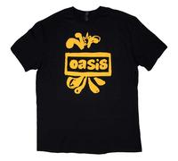 (XL, Black) Oasis T Shirt Drawn Band Logo Definitely Maybe new Official Mens