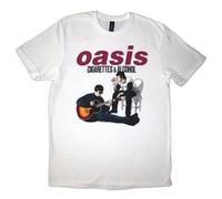 Rock Off officially Licensed Products Oasis Cigarettes and Alcohol Illustration T Shirt XL White