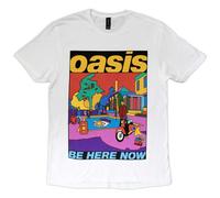(2XL, White) Oasis T Shirt Be Here Now Illustration Band Logo new Official Unisex White