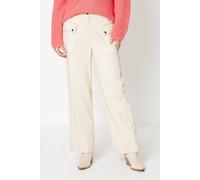 Oasis Twill Contrast Stitch Cargo Trouser In Cream cream 6