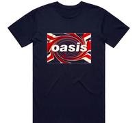 Oasis - Union Jack Logo Navy Official Licensed T-Shirt