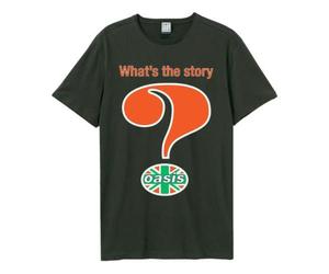 OASIS UNION JACK QUESTION MARK AMPLIFIED LARGE VINTAGE CHARCOAL - T-shirt