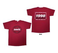 (Red, XX-Large) Oasis T-Shirt: 1998 World Tour - South America (Red) (Back Print)
