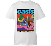 (L, White) Oasis T Shirt Be Here Now Illustration Band Logo new Official Unisex White
