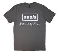 Definitely Maybe Distressed Text T Shirt Oasis Grey S