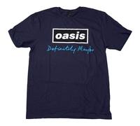 Rock Off officially licensed products Oasis Definitely Maybe Text Logo T Shirt L Navy