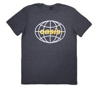 Oasis T-Shirt – Globe Logo – Unisex Short Sleeves – Navy Blue – Large (B500z)