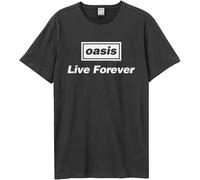 Oasis Unisex T-Shirt Live Forever Title Viintage Charcoal (M)