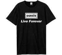 Oasis Unisex T-Shirt Live Forever Title Vintage Black (M)