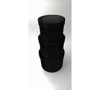 Oasis Velvet Symphony Suede Hat Box Set of 3 Florist Lined for Floral Arrangements (Black)