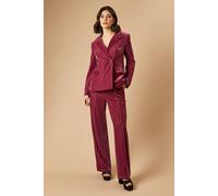 Oasis Velvet Wide Leg Trouser In Pink pink 10