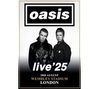 Oasis Wembley London 3rd August 2025 A3 Print Poster Wall Art Home Decor Album Gift Present Photo Living Room Dining Room Bedroom Unframed Concert Tour Gig Live Retro Music Arena
