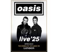 Oasis Wembley Stadium London 25th July 2025 A3 Print Poster Wall Art Home Decor Album Gift Present Photo Living Room Dining Room Bedroom Unframed Concert Tour Gig Live Retro Music Arena