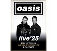 Oasis Wembley Stadium September 27th 2025 A3 Print Poster Wall Art Home Decor Album Gift Present Photo Living Room Dining Room Bedroom Unframed Concert Tour Gig Live Retro Music Arena