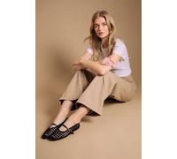 Oasis Women's Alex Faux Leather Woven Mary-Jane Ballet Pumps in Black | Size: 7 Oasis Black 7