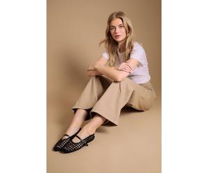 Oasis Women's Alex Faux Leather Woven Mary-Jane Ballet Pumps in Black | Size: 7 Oasis Black 7