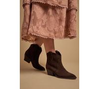 Oasis Women's Amber Real Suede Western Ankle Boots in Chocolate | Size: 3