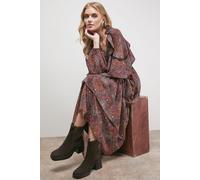 Oasis Women's Barbara Suede Chunky High Heeled Chelsea Boots in Chocolate | Size: 6 Oasis Chocolate 6