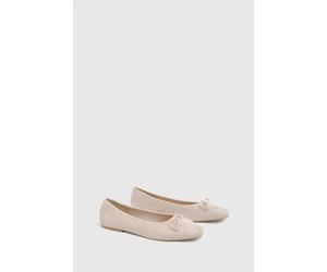 Oasis Women's Beatrice Faux Suede Square Toe Ballet Pumps in Beige | Size: 6 Oasis Beige 6