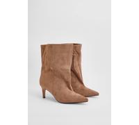 Oasis Women's Betty Faux Suede Medium Heel Pointed Boots in Camel | Size: 4 Oasis Camel 4
