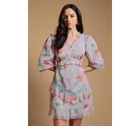 Oasis Women's Bow Detail Dobby Mix Mini Dress | Size: 8 Oasis Multicolor 8