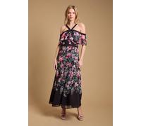 Oasis Women's Bow Detail Halter Neck Bardot Dress in Black | Size: 10 Oasis Black 10