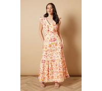 Oasis Women's Broderie Detail V neck Midi Dress | Size: 16 Oasis Multicolor 16