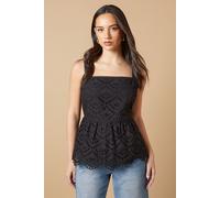 Oasis Women's Broderie Strappy Top in Black | Size: 8 Oasis Black 8
