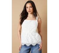 Oasis Women's Broderie Strappy Top in White | Size: 8 Oasis White 8