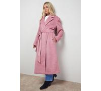 Oasis Women's Brushed Belted Coat in Pink | Size: 14 Oasis Pink 14